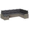 vidaXL Gar&eth;s&oacute;fa sett me&eth; p&uacute;&eth;i me&eth; geymslu 8 pcs Gr&aacute;r Poly rattan