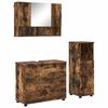 vidaXL Ba&eth;herbergismublasett 3 pcs Rau&eth;-eik Sni&eth;in vi&eth;ur og m&aacute;lmur