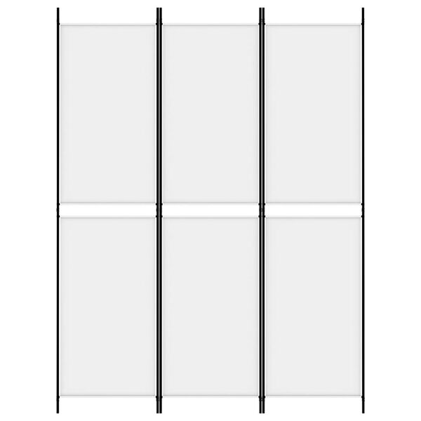 vidaXL 3-spjalda Skilrúm Hvítt 150x200 cm Tauáklæði