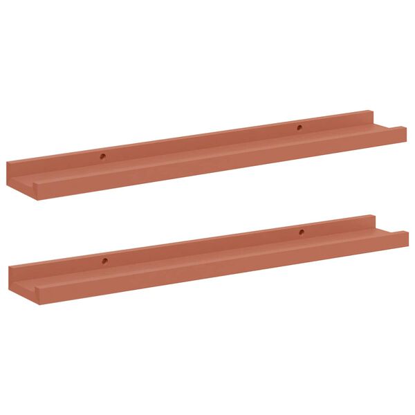 vidaXL Vegghylla me&eth; hillu 2 pcs Rau&eth;ur 60 x 9 x 3 cm Samsettur vi&eth;ur