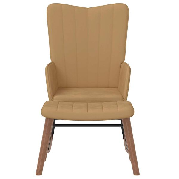 vidaXL Ruggust&oacute;ll me&eth; F&oacute;tskemli Br&uacute;nt Flauel