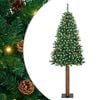 vidaXL Mj&oacute;tt j&oacute;latr&eacute; me&eth; 300 LED Gr&aelig;nn 180 cm PVC og solid furuvi&eth;