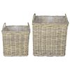 vidaXL Pl&ouml;ntu k&ouml;rfa me&eth; geymslu 2 pcs Gr&aacute;r Lacak Rattan
