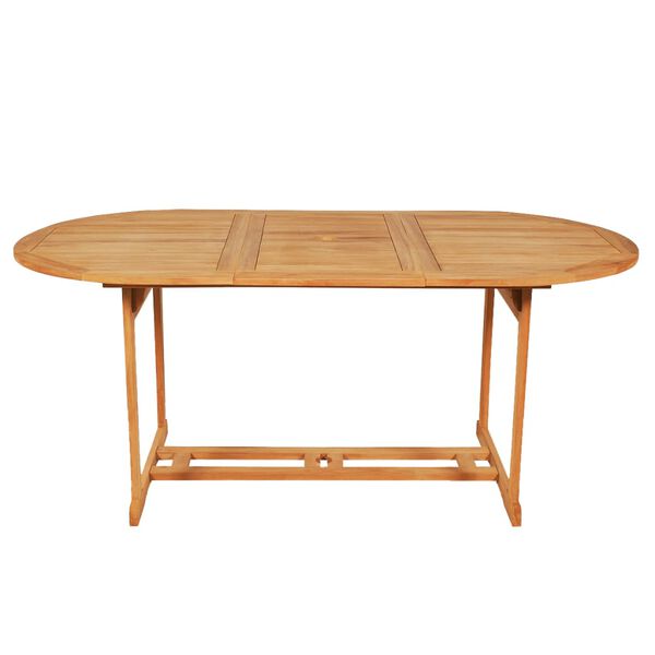 vidaXL 9 Parta Garðborðstofusett Gegnheill Tekkviður