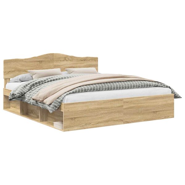 vidaXL Ramsv&iacute;k me&eth; h&ouml;fu&eth;gafl Sonoma 180 x 200 cm Solid furuhikk