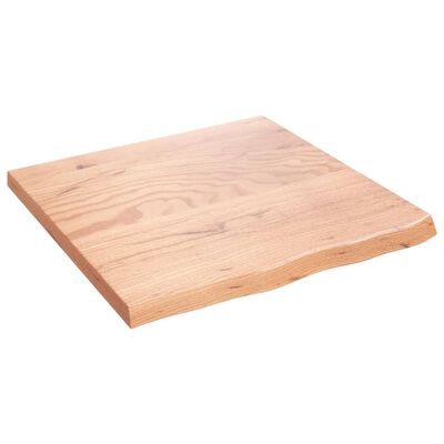 vidaXL Baðherbergisborðplata Ljósbrún 60x60x(2-4)cm Meðhöndlaður Viður