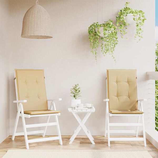 vidaXL St&oacute;lsessur H&aacute;tt Bak 2stk. Drappa&eth;ur blanda 120x50x4cm Tau&aacute;kl&aelig;&eth;i