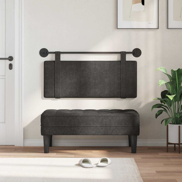 vidaXL Hengisk&aacute;li Vegghengt Einlita Svart 110 x 55 x 5 cm Forn PU