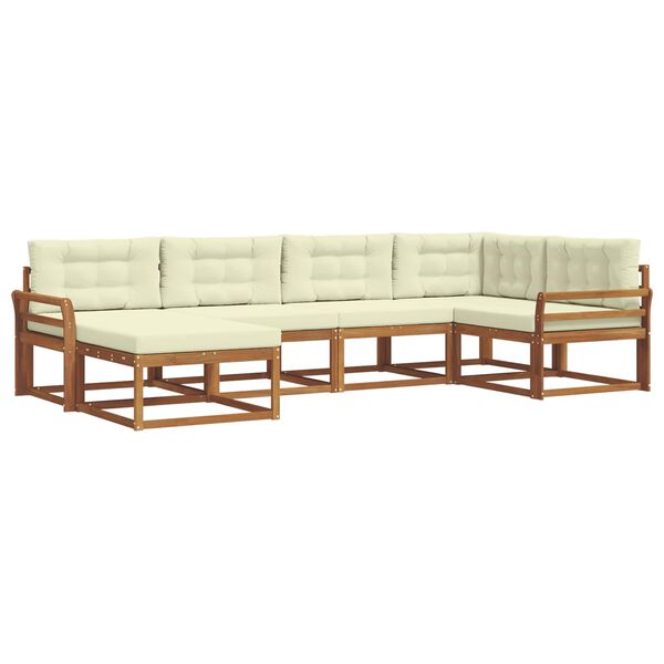 vidaXL &Uacute;ti s&oacute;fasett me&eth; p&uacute;&eth;i 6 pcs N&aacute;tt&uacute;rulegt og Krem