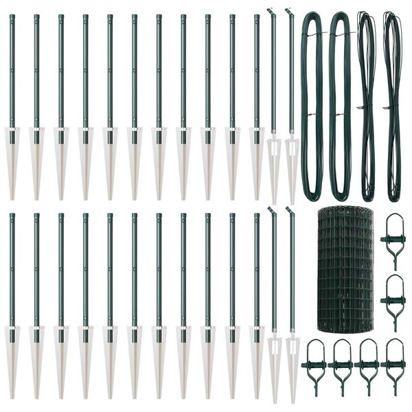 vidaXL Gir&eth;ing me&eth; p&oacute;st Gr&aelig;nn 0,4 x 50 m St&aacute;l og PVC