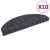 vidaXL Stigamottur sj&aacute;lfl&iacute;mandi 10 stk 65x21x4 cm d&ouml;kkgr&aacute;ar h&aacute;lfhringlaga st&oacute;rar