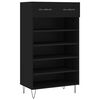 vidaXL Sk&oacute;sk&aacute;pur Svartur 60x35x105 cm Samsettur Vi&eth;ur
