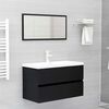 804882 vidaXL 2 Piece Bathroom Furniture Set Black Chipboard