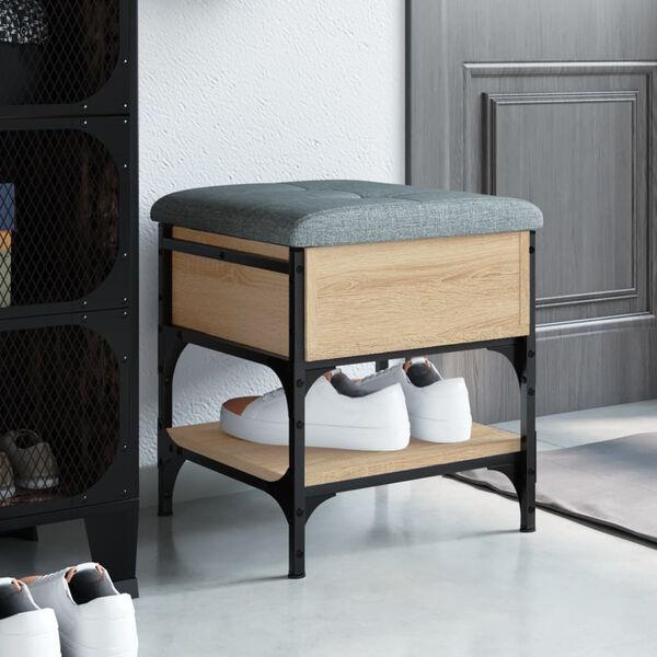 vidaXL Sk&oacute;bekkur Sonoma Eikarlitur 42x42x45 cm Samsettur Vi&eth;ur