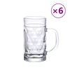 vidaXL Bj&oacute;rkr&uacute;sir me&eth; Handfangi Gler 6 stk. 500 ml