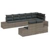 vidaXL Gar&eth;s&oacute;fa sett me&eth; p&uacute;&eth;i 8 pcs Gr&aacute;r p&oacute;l&yacute;rattan