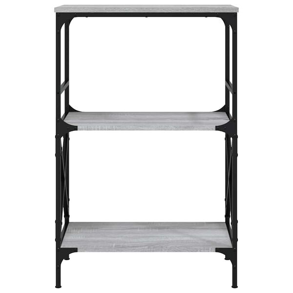 vidaXL B&oacute;kahilla me&eth; 3 Hillum Gr&aacute;r Sonoma 59x35x90,5cm Samsettur Vi&eth;ur