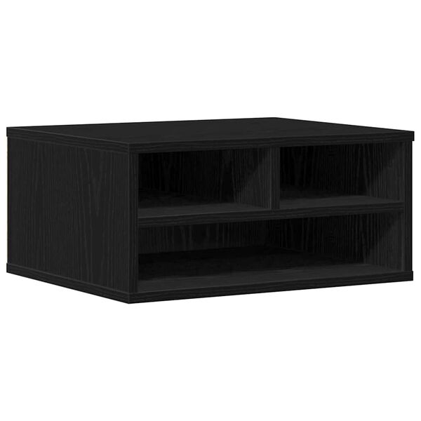 vidaXL Prentara standur Svartur Eik 49 x 40 x 22.5 cm Samsettur vi&eth;ur