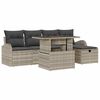 vidaXL Gar&eth;s&oacute;fa sett me&eth; p&uacute;&eth;i me&eth; geymslu 6 pcs Lj&oacute;sgr&aacute;tt Poly rattan