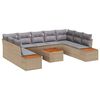 vidaXL Gar&eth;s&oacute;fa sett me&eth; p&uacute;&eth;i 5 pcs Beige og lj&oacute;sgr&aacute;r P&oacute;l&yacute;rattan