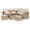 vidaXL Gar&eth;s&oacute;fa sett 8 pcs Drapplita&eth;ur p&oacute;l&yacute;rattan