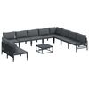 vidaXL Gar&eth;s&oacute;fa sett me&eth; p&uacute;&eth;i 11 pcs Svartur St&aacute;l