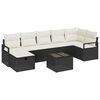 vidaXL S&oacute;fasett me&eth; p&uacute;&eth;i me&eth; geymslu 8 pcs Svartur og krem p&oacute;l&yacute;rattan