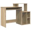 vidaXL Skrifbor&eth; Sonoma Eik 120,5 x 44 x 88,5 cm Samsettur vi&eth;ur