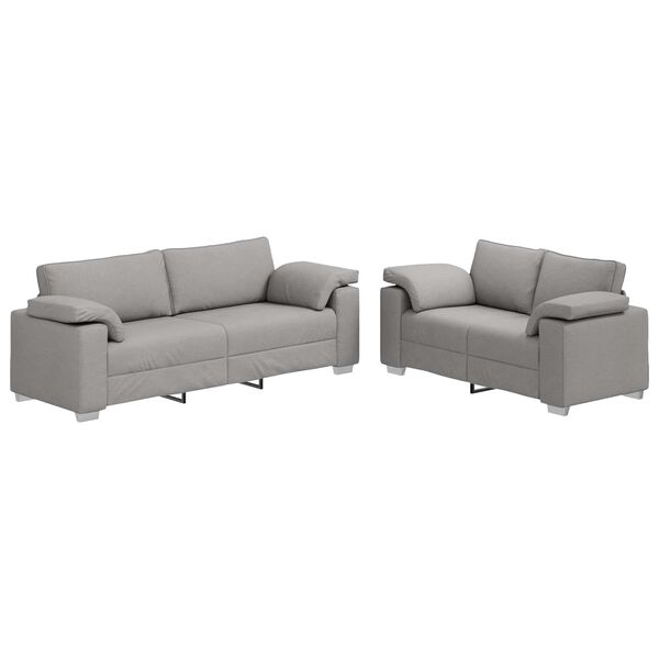 vidaXL S&oacute;fasett 2 pcs Sk&yacute;ja gr&aacute;tt 219 x 77 x 82 cm d&uacute;kur