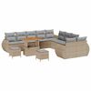 vidaXL Gar&eth;s&oacute;fa sett 13 pcs Drapplita&eth;ur p&oacute;l&yacute;rattan