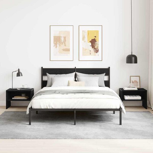 vidaXL Noat&ouml;flu sk&aacute;pur Sv&ouml;rt eik 40 x 40 x 30 cm Samsettur vi&eth;ur