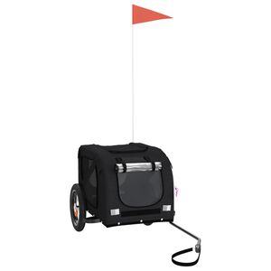 vidaXL Hundakerra fyrir Hj&oacute;l Svartur Oxfordefni og J&aacute;rn