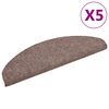 vidaXL Stigamottur sj&aacute;lfl&iacute;mandi 5 stk 65x21x4 cm lj&oacute;sbr&uacute;nar h&aacute;lfhringlaga st&oacute;rar