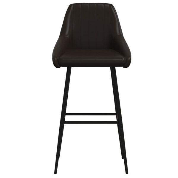 vidaXL Barst&oacute;lar 2 stk. Gr&aacute;ir Le&eth;url&iacute;ki