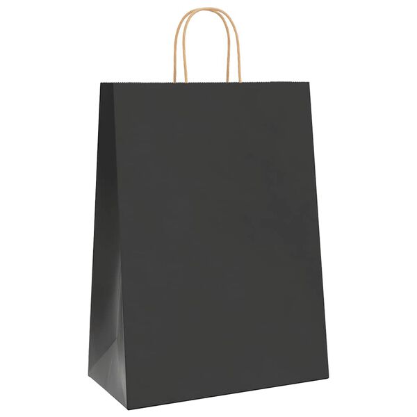 vidaXL Papp&iacute;rspokar 250 stk me&eth; Handf&ouml;ngum Svartir 32x17x44 cm