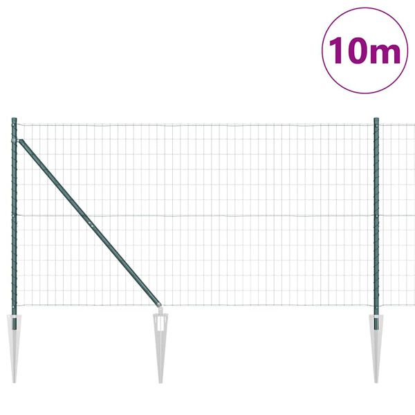 vidaXL Gir&eth;ing me&eth; p&oacute;st Gr&aelig;nn 1,2 x 10 m St&aacute;l og PVC
