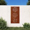 vidaXL Veggskreyting &iacute; Gar&eth;inn 105x55 cm Corten St&aacute;l Laufah&ouml;nnun