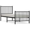 vidaXL R&uacute;mgrind &uacute;r M&aacute;lmi me&eth; H&ouml;fu&eth;gafli & F&oacute;tagafli Sv&ouml;rt 75x190 cm