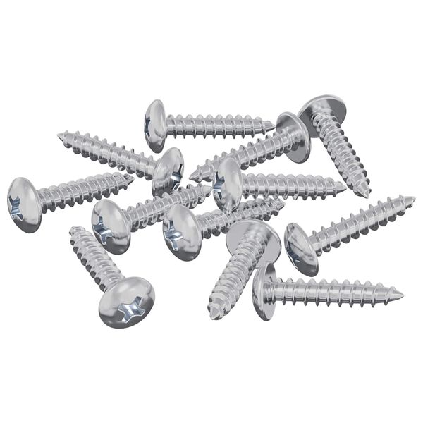 vidaXL Tr&eacute;stungur 12 pcs Silfur M3,5 x 20 mm St&aacute;l