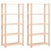 vidaXL Geymslurekkar 5 Hillur 2 stk. 80x38x170 cm Gegnheil Fura 250 kg