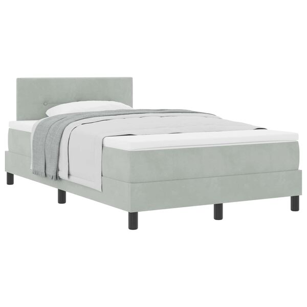 vidaXL Kassi vorinn r&uacute;m me&eth; d&yacute;nu Lj&oacute;sgr&aacute;r 120 x 190 cm Flauel