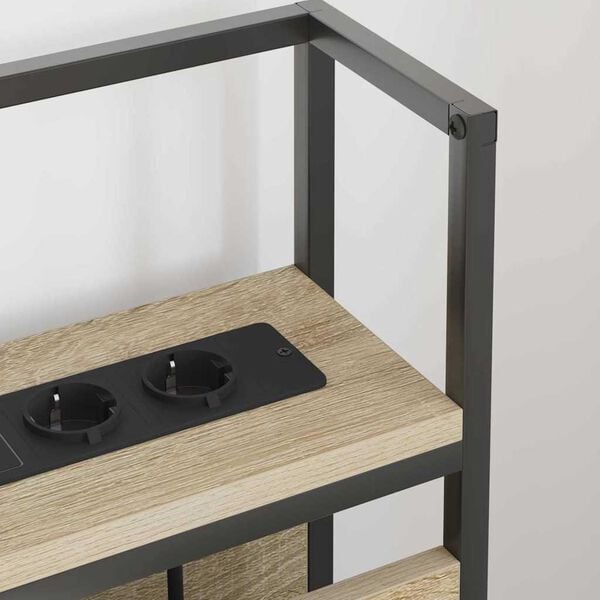 vidaXL Geymslu h&ouml;f&eth;ah&ouml;gg Sonoma eikarlitur 200 cm Samsettur vi&eth;ur