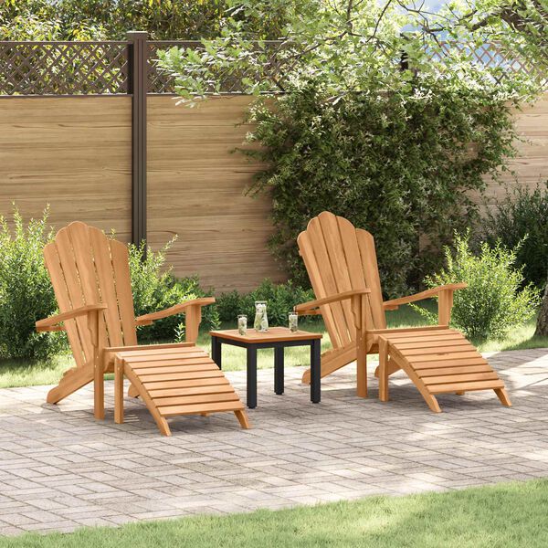 vidaXL Adirondack st&oacute;ll 2 pcs Br&uacute;nn 137 x 77 x 95 cm Solid teak vi&eth;ur