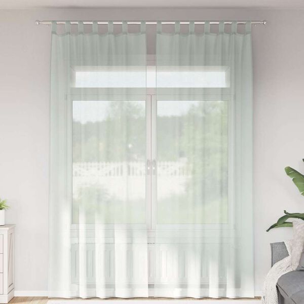 vidaXL Voile Gardínur með Lykkjum 2 stk ljósgrá 140x260 cm