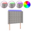 vidaXL LED h&ouml;fu&eth;gafl Lj&oacute;sgr&aacute;tt 83x16x118/128 cm Efni