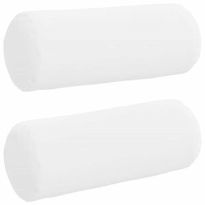vidaXL Bolster P&uacute;&eth;ar 2 pcs Hv&iacute;tt &Oslash; 15 x 40 cm d&uacute;kur