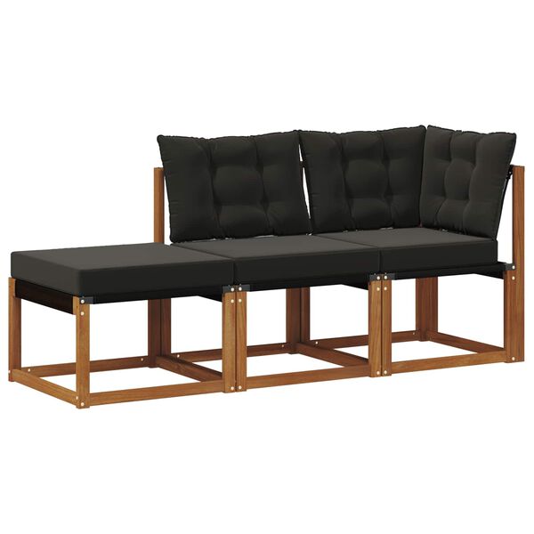 vidaXL &Uacute;tim&oacute;ts&oacute;f&iacute; einingar me&eth; p&uacute;&eth;i 3 Stykki N&aacute;tt&uacute;rulegur