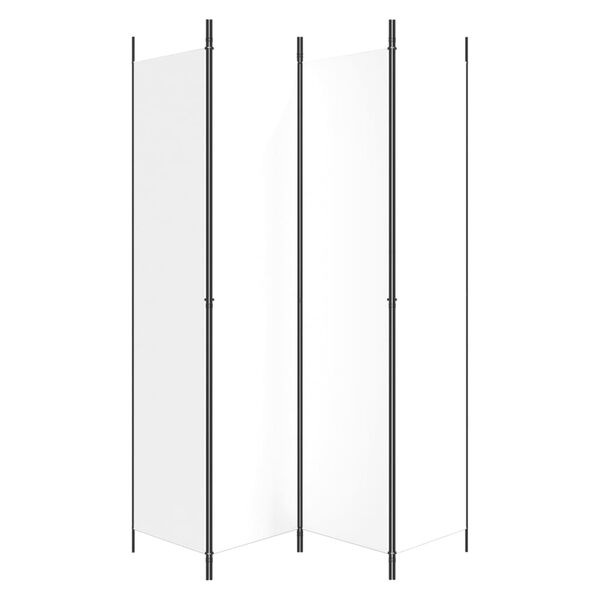 vidaXL 4-&thorn;ilja Skilr&uacute;m Hv&iacute;tt 200x220 cm Tauefni