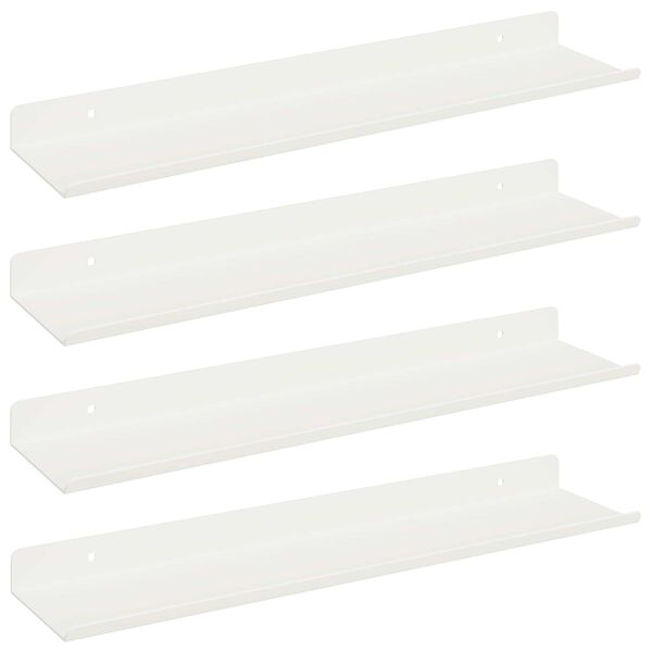 vidaXL Flj&oacute;tandi skrifbor&eth; Vegghengt 4 pcs Hv&iacute;t 40 x 9 x 2,5 cm St&aacute;l