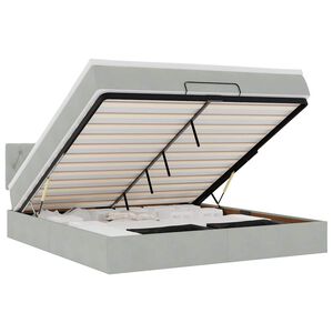 vidaXL Ottoman r&uacute;m me&eth; d&yacute;nu Lj&oacute;sgr&aacute;r 180x200cm Flauel